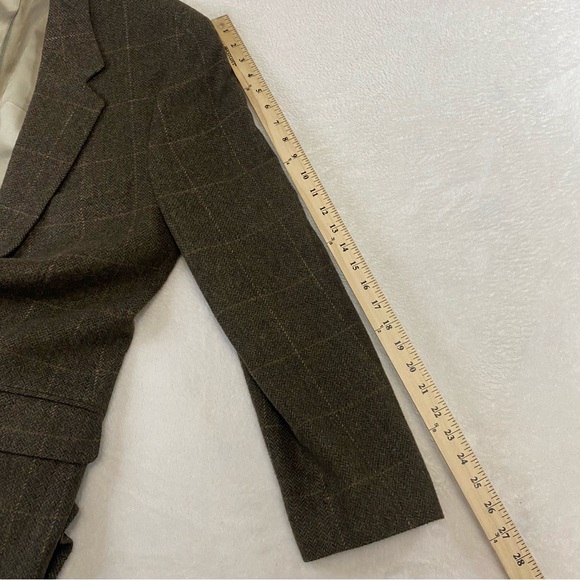 Vintage Brooks Brothers Sport Coat Blazer Jacket Mens sz 44 Camel Hair Plaid USA - Picture 16 of 16